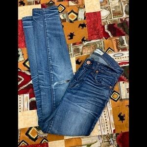 Madewell high riser skinny denim distressed jeans